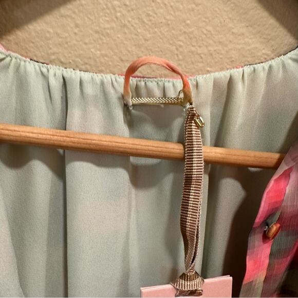 NWT Alexis Pink Multicolored Watercolor Long Sleeve Mini Dress Medium - Picture 14 of 14